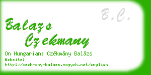 balazs czekmany business card