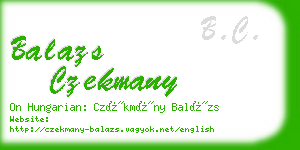 balazs czekmany business card